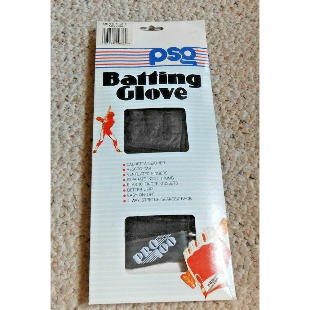 VINTAGE PSG Leather Batting Glove Pro 100 Youth Medium Right Black NEW/OLD STOCK